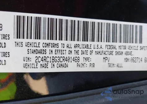 2012 Chrysler Town & Country Touring z USA, uszkodzony, nr VIN 2C4RC1BG3CR401468